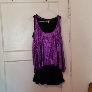 Purple Sequin Tank Top